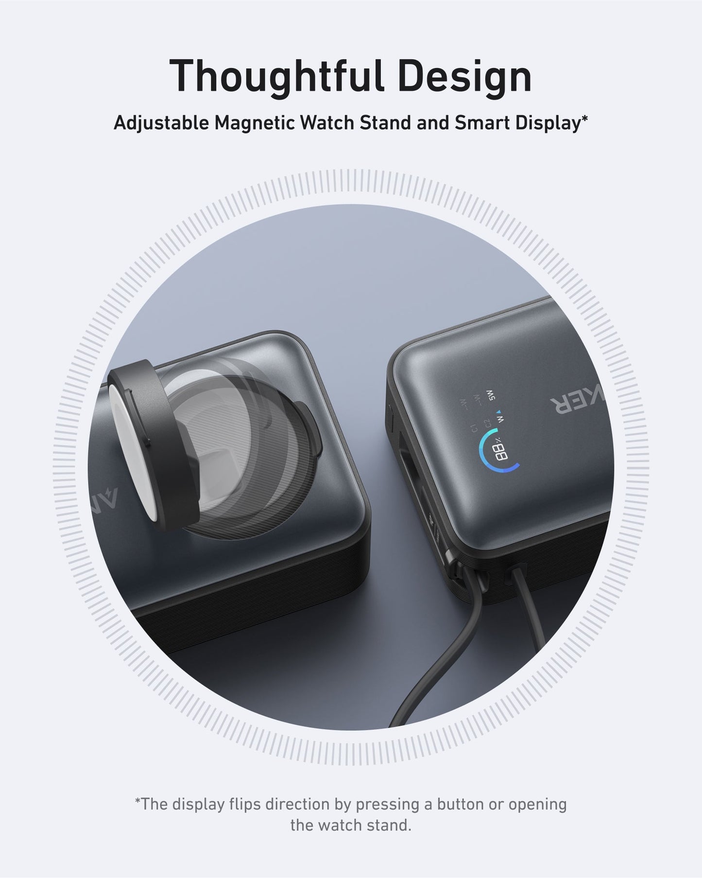 Anker MagGo Power Bank (10K, 35W, For Apple Watch)+Anker USB-C to USB-C Cable (3 ft)