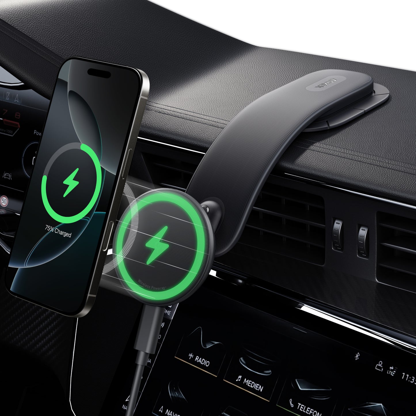 Anker Nano Wireless Car Charger (Magnetic, Detachable Pad)