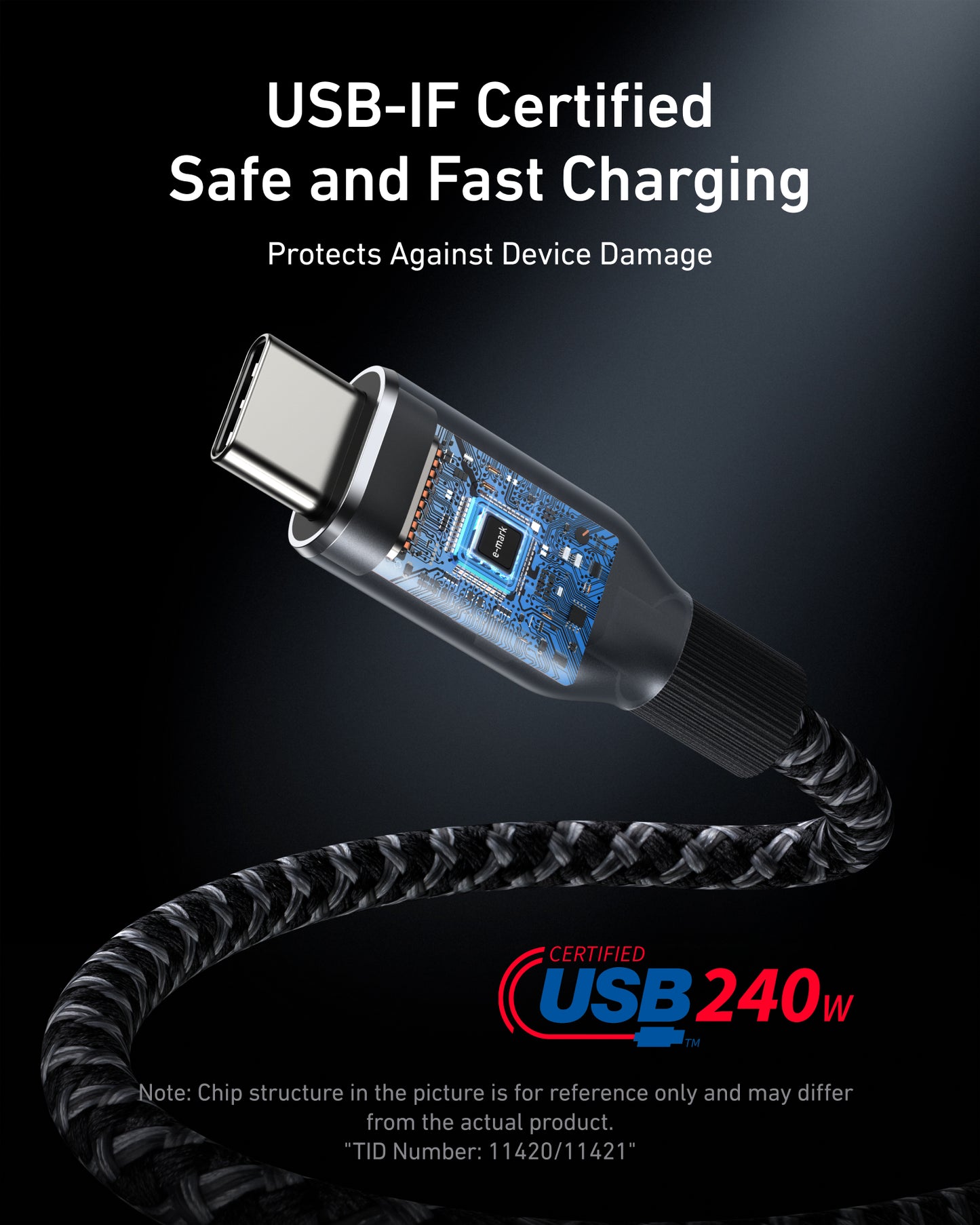 Anker Prime Charger (250W, 6 Ports, GaNPrime) and USB-C to USB-C Cable (240W, Upcycled-Braided)