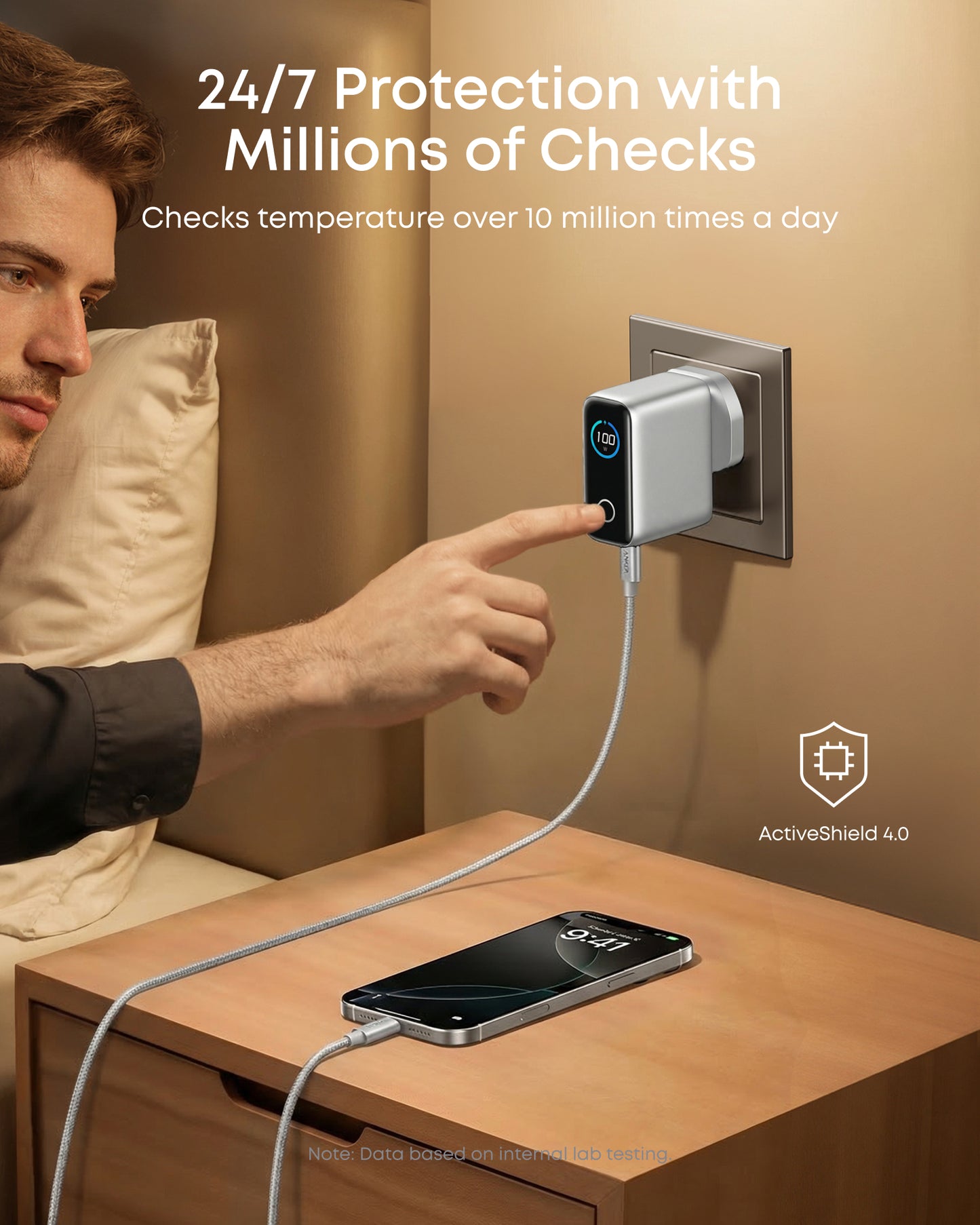 Anker Charger (100W, 3 Ports, Smart Display)