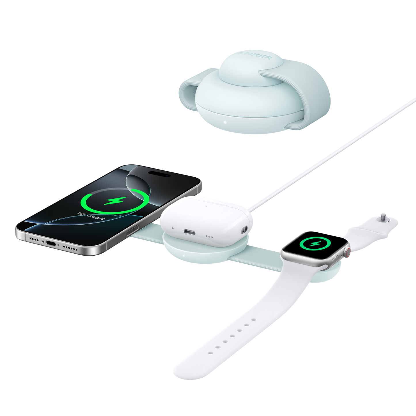 Anker MagGo Wireless Charging Station (3-in-1, Foldable Pad)