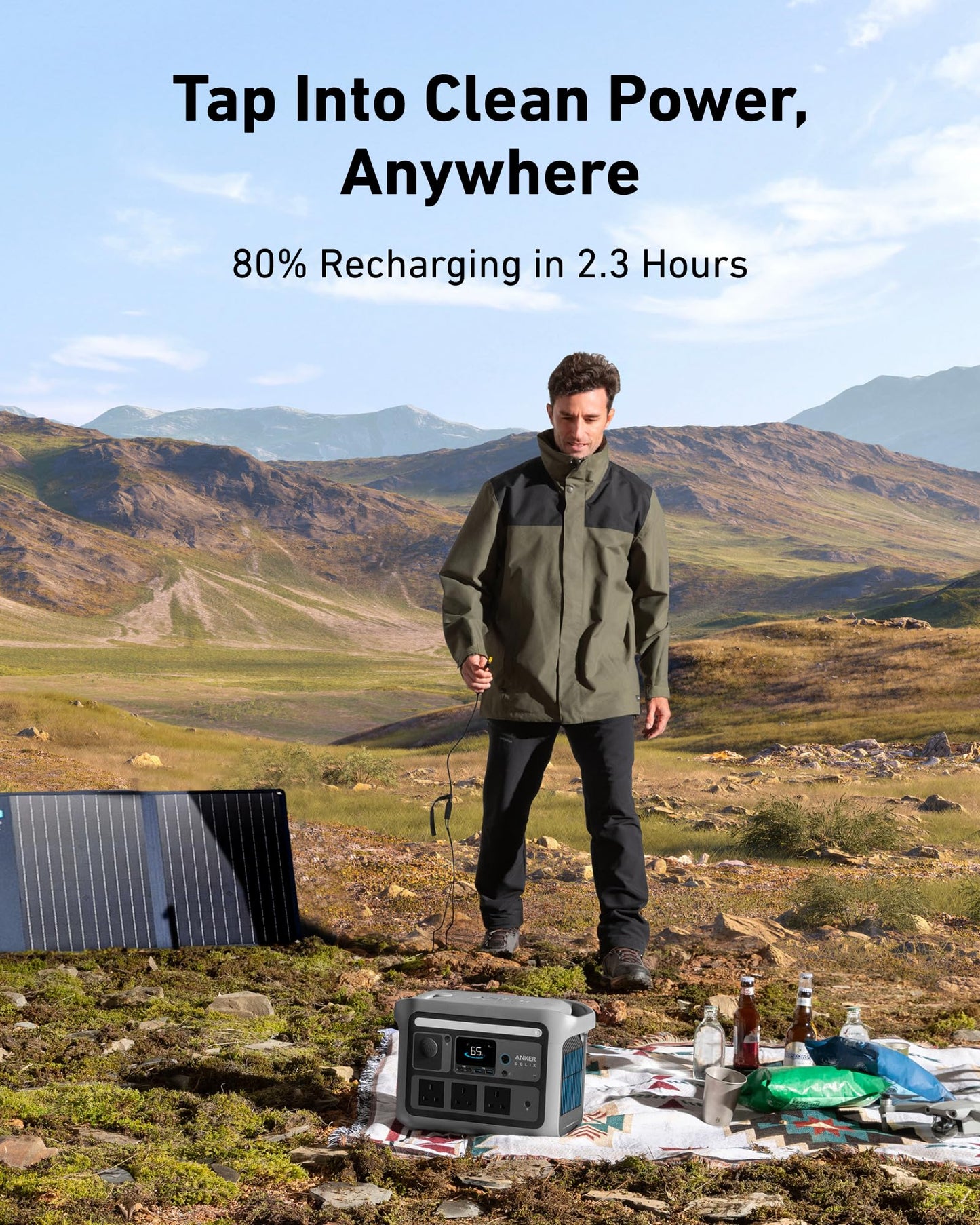 Anker SOLIX C800 Plus Solar Generator + 100W Solar Panel