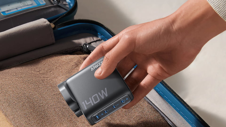 Packing charger in suitcase