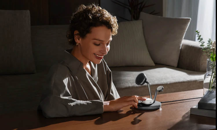 Woman Using Wireless Charging