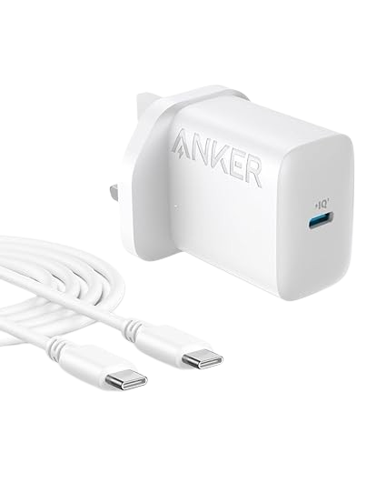 Anker 20W USB C Fast Wall Charger (5 ft USB-C Cable Included)