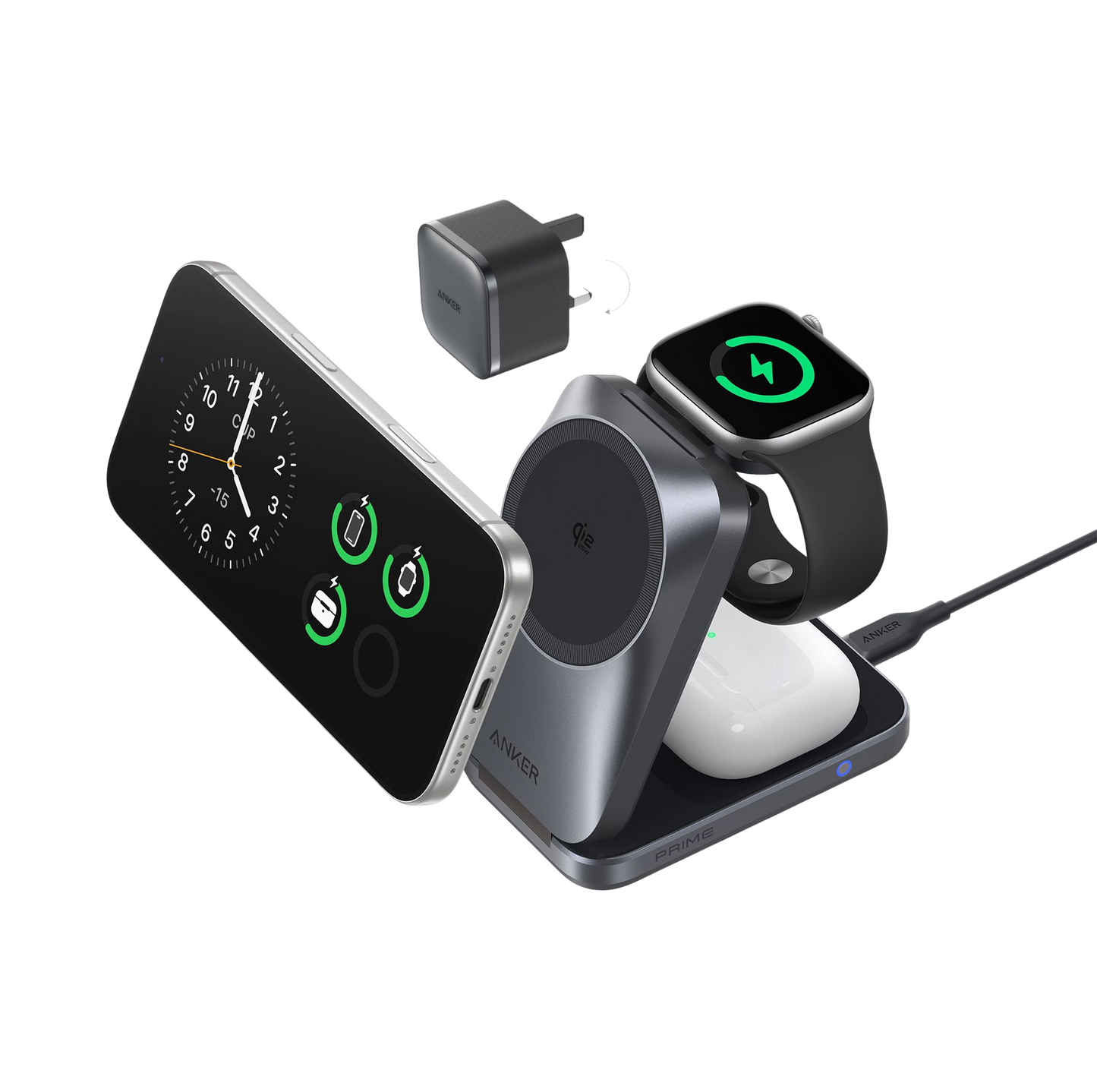 Anker Prime Wireless Charging Station (3-in-1, MagGo, AirCool, Foldable)