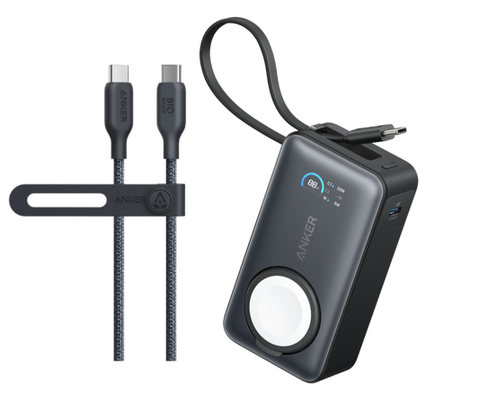 Anker MagGo Power Bank (10K, 35W, For Apple Watch)+Anker USB-C to USB-C Cable (3 ft)