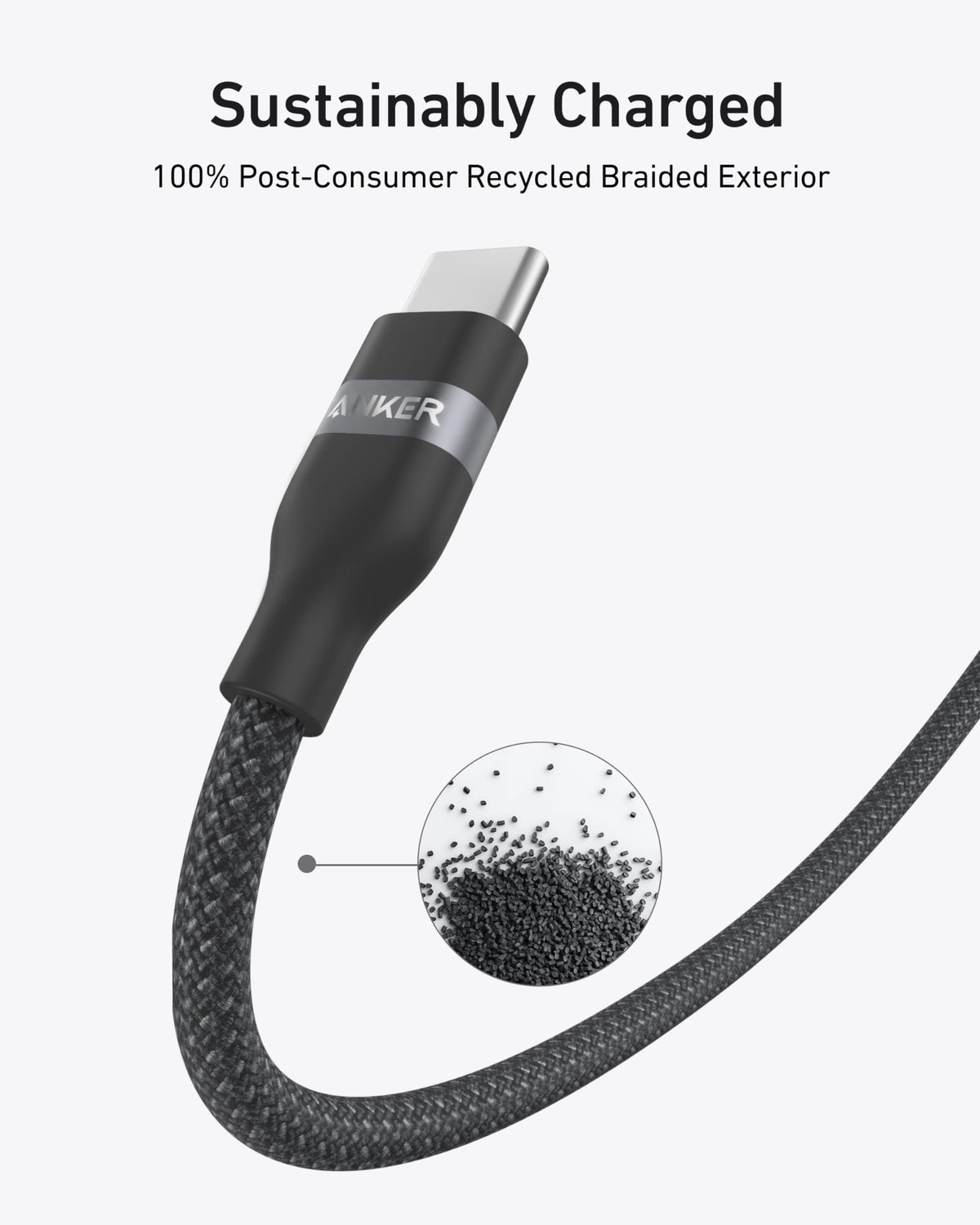 Anker USB-C to USB-C Cable (240W, Upcycled-Braided)