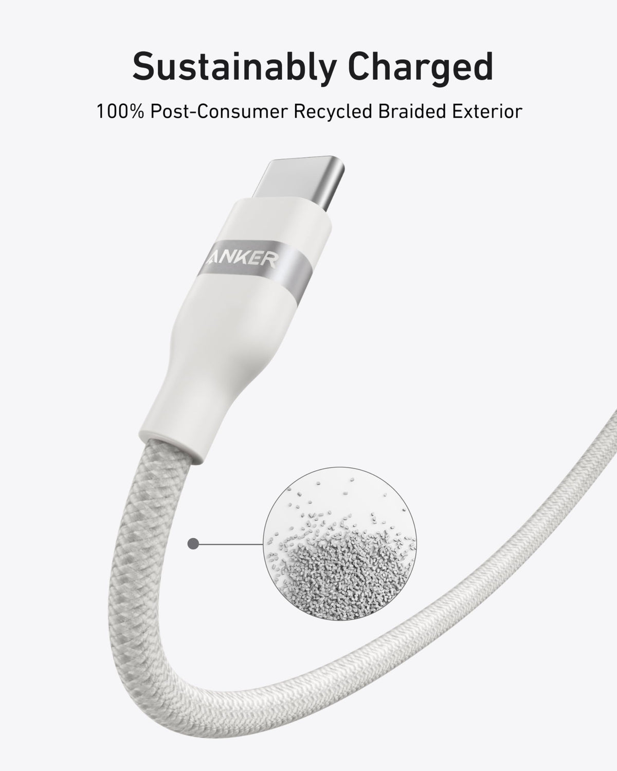 Anker USB-C to USB-C Cable (240W, Upcycled-Braided)