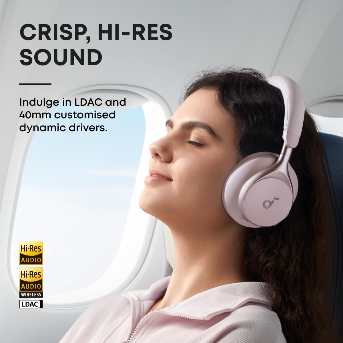soundcore Space One | Noise Cancelling Headphones, 2X Stronger Voice Reduction