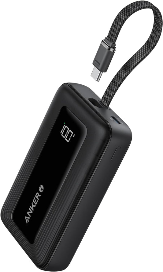 Anker Zolo Power Bank (20K, 30W, Built-In USB-C Cable)