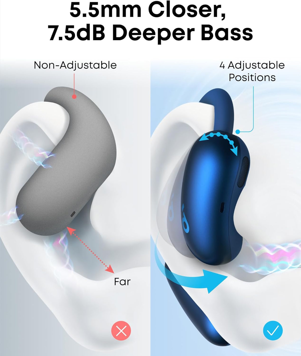 AeroFit 2 | Adjustable Open-Ear Wireless Earbuds