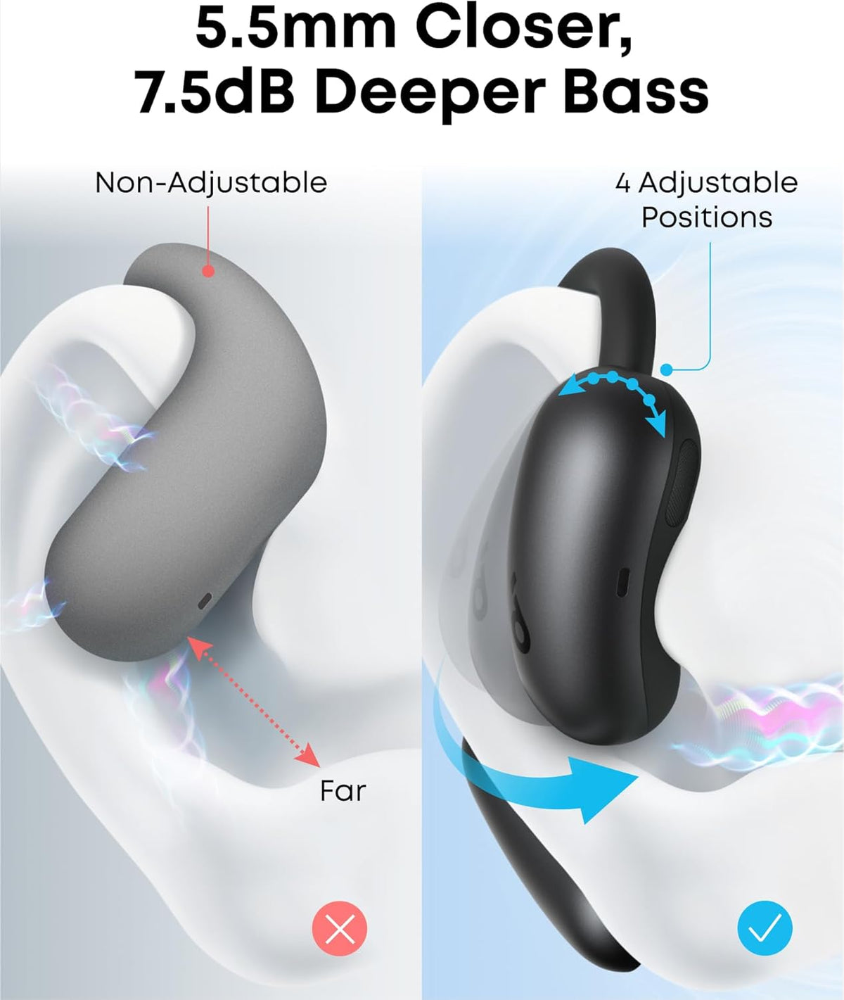 AeroFit 2 | Adjustable Open-Ear Wireless Earbuds