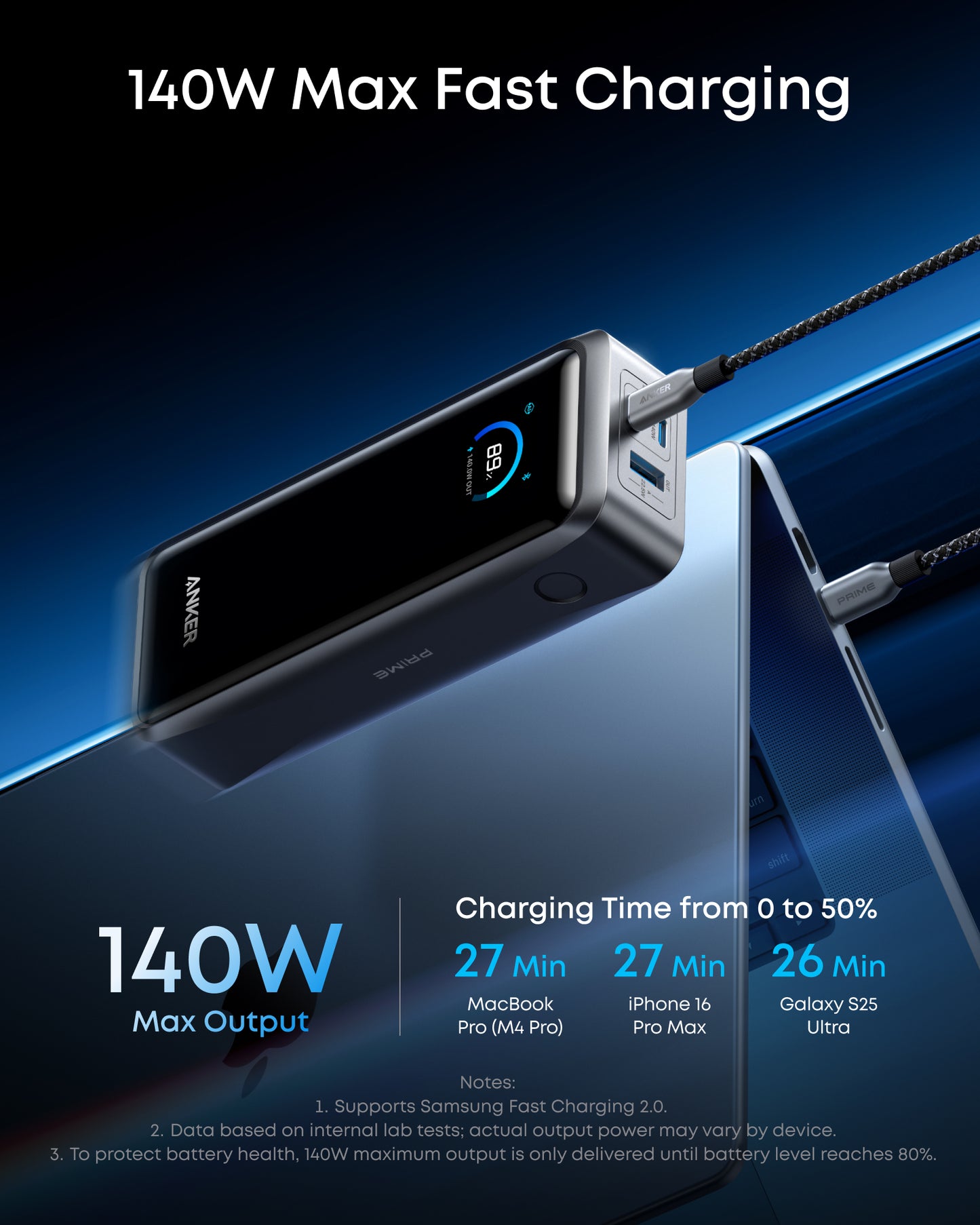 Anker Prime Power Bank (26K, 300W) with Charging Base