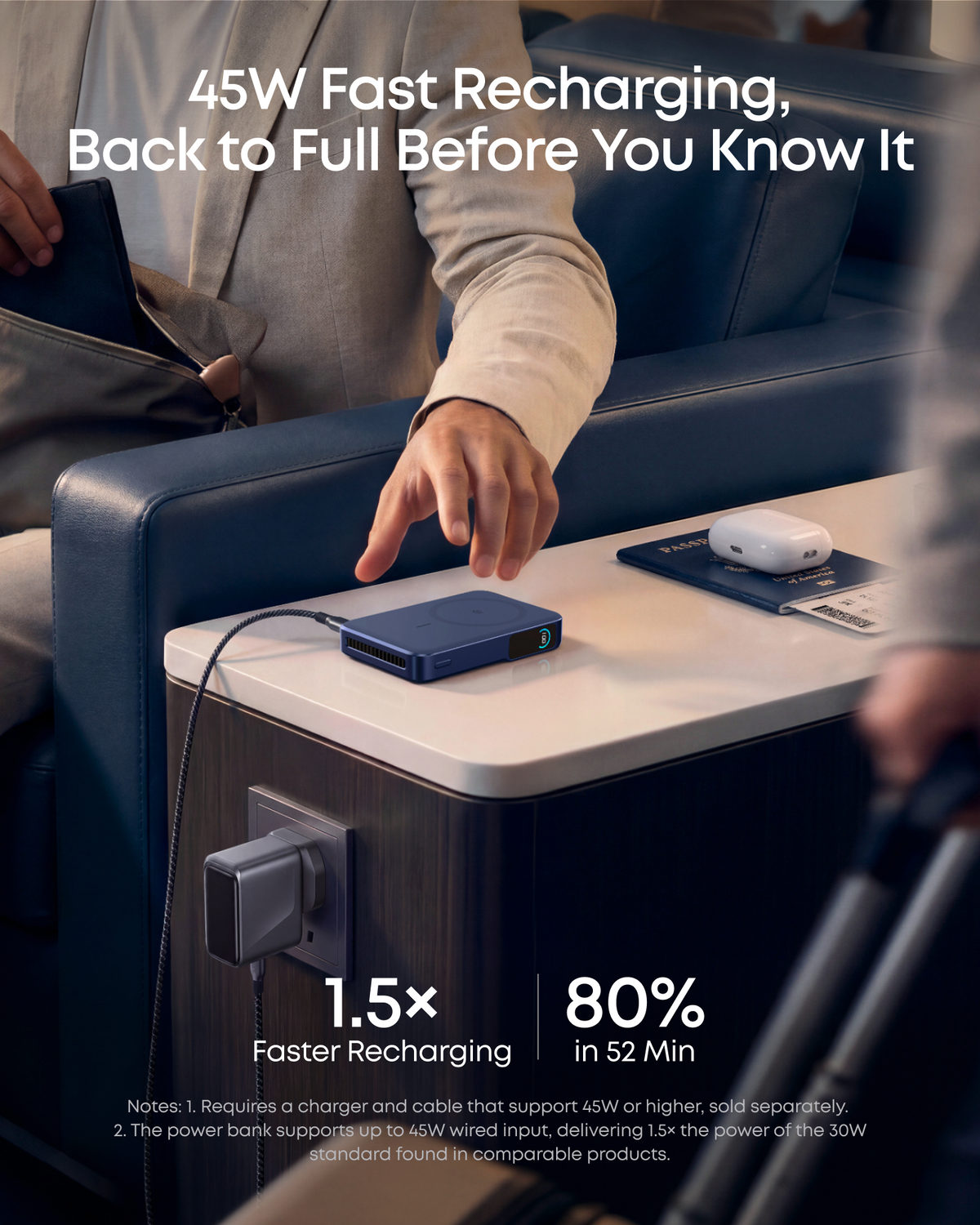 Anker MagGo Power Bank 2 Pro, Qi2 25W 10,000mAh Battery with Cooling Fan