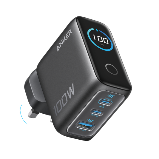 Anker Charger (100W, 3 Ports, Smart Display)