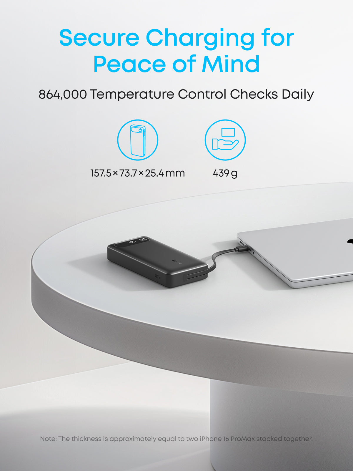 Anker Power Bank (20K, 87W, Built-In USB-C Cable)