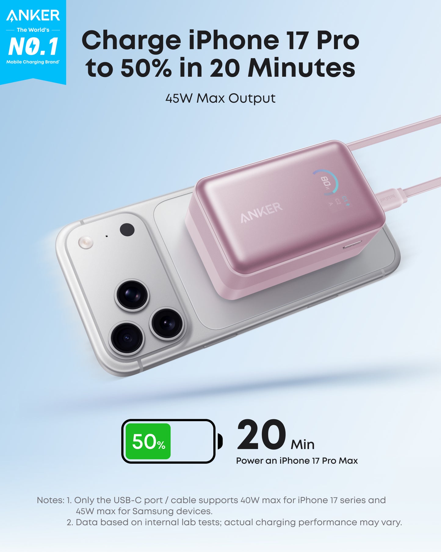 Anker Nano Power Bank (10K, 45W, Built-In Retractable USB-C Cable)