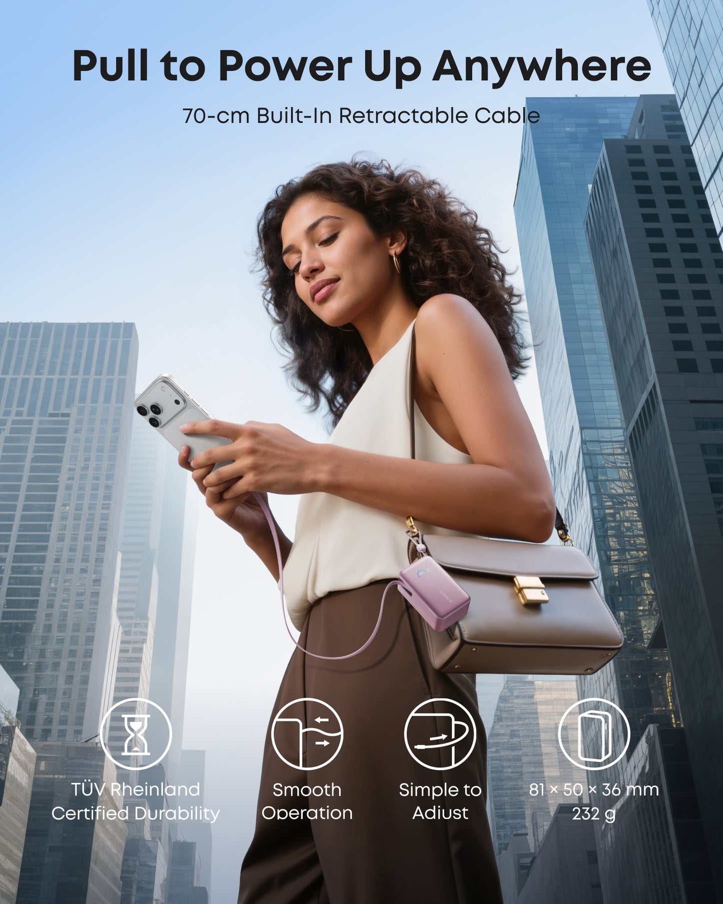 Anker Nano Power Bank (10K, 45W, Built-In Retractable USB-C Cable)