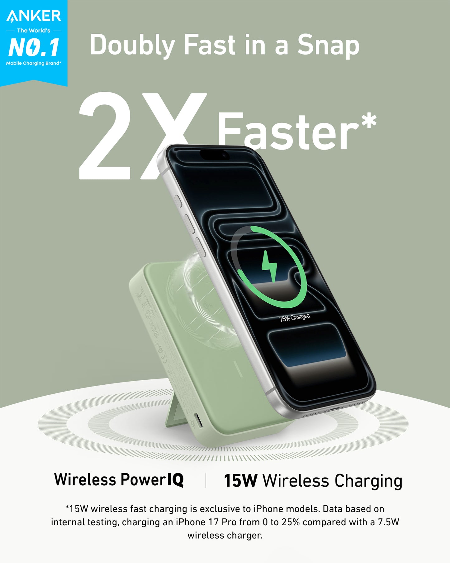 Anker MagGo Power Bank (10,000mAh), Qi2 15W Ultra-Fast Wireless Charging
