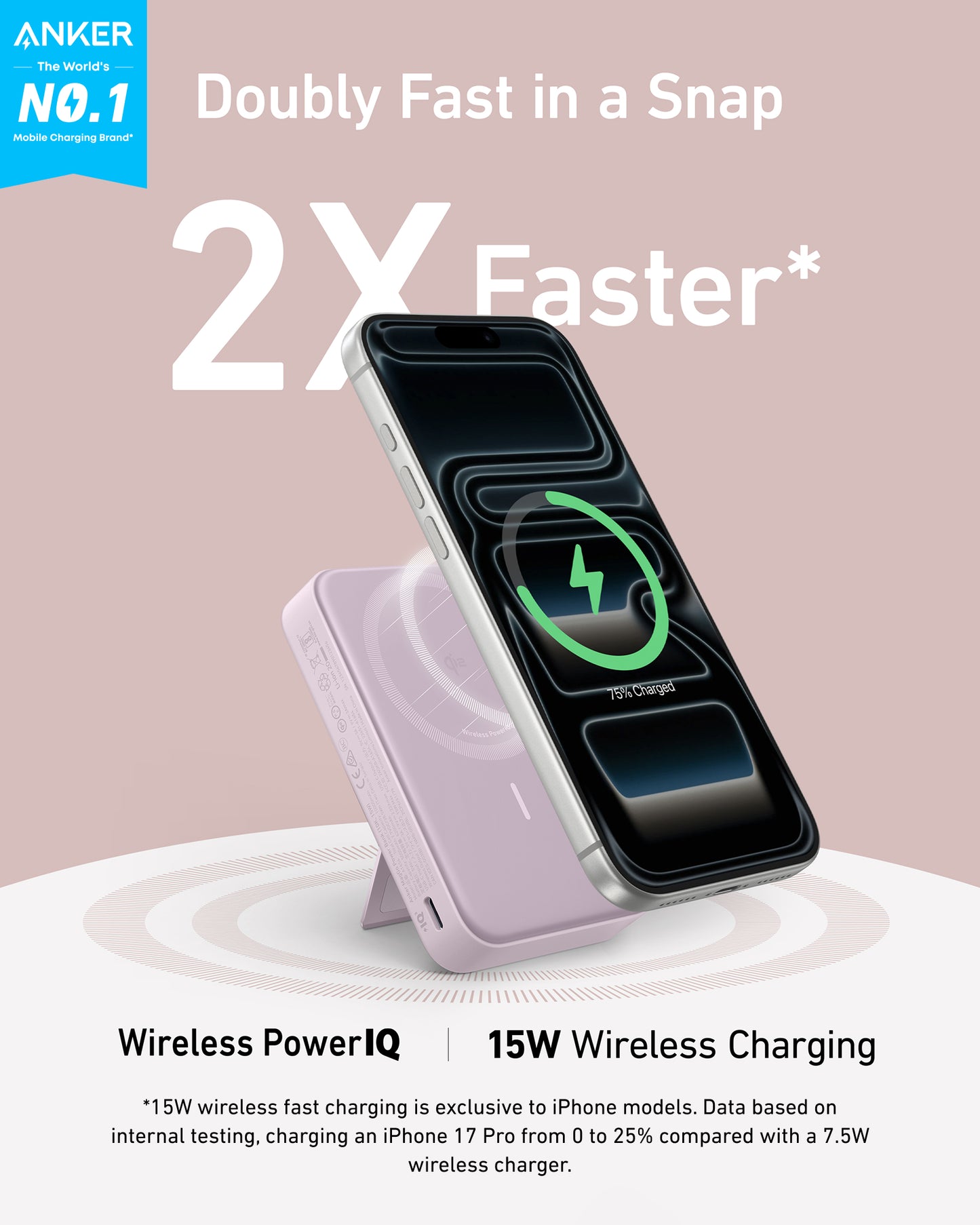 Anker MagGo Power Bank (10,000mAh), Qi2 15W Ultra-Fast Wireless Charging