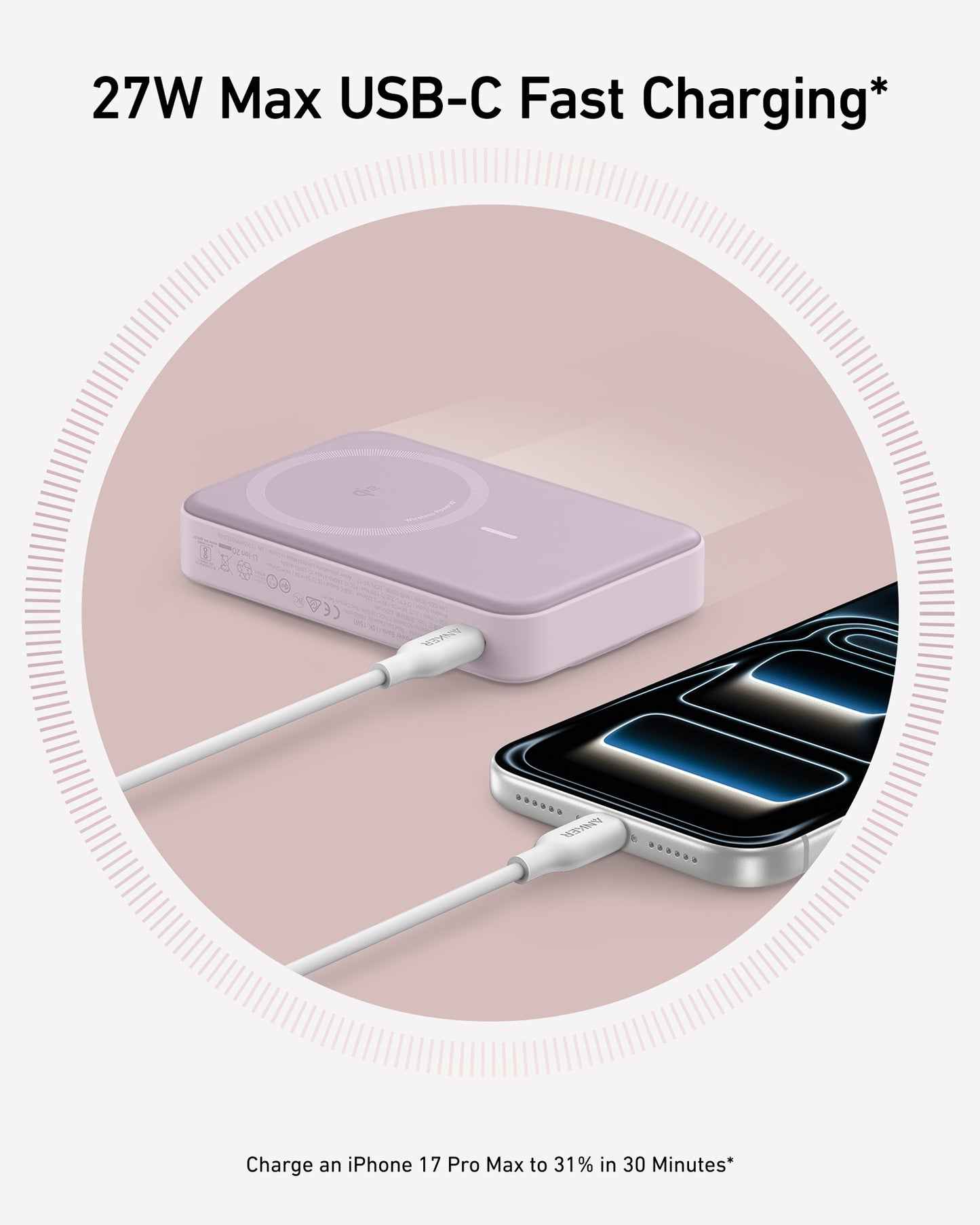 Anker MagGo Power Bank (10,000mAh), Qi2 15W Ultra-Fast Wireless Charging