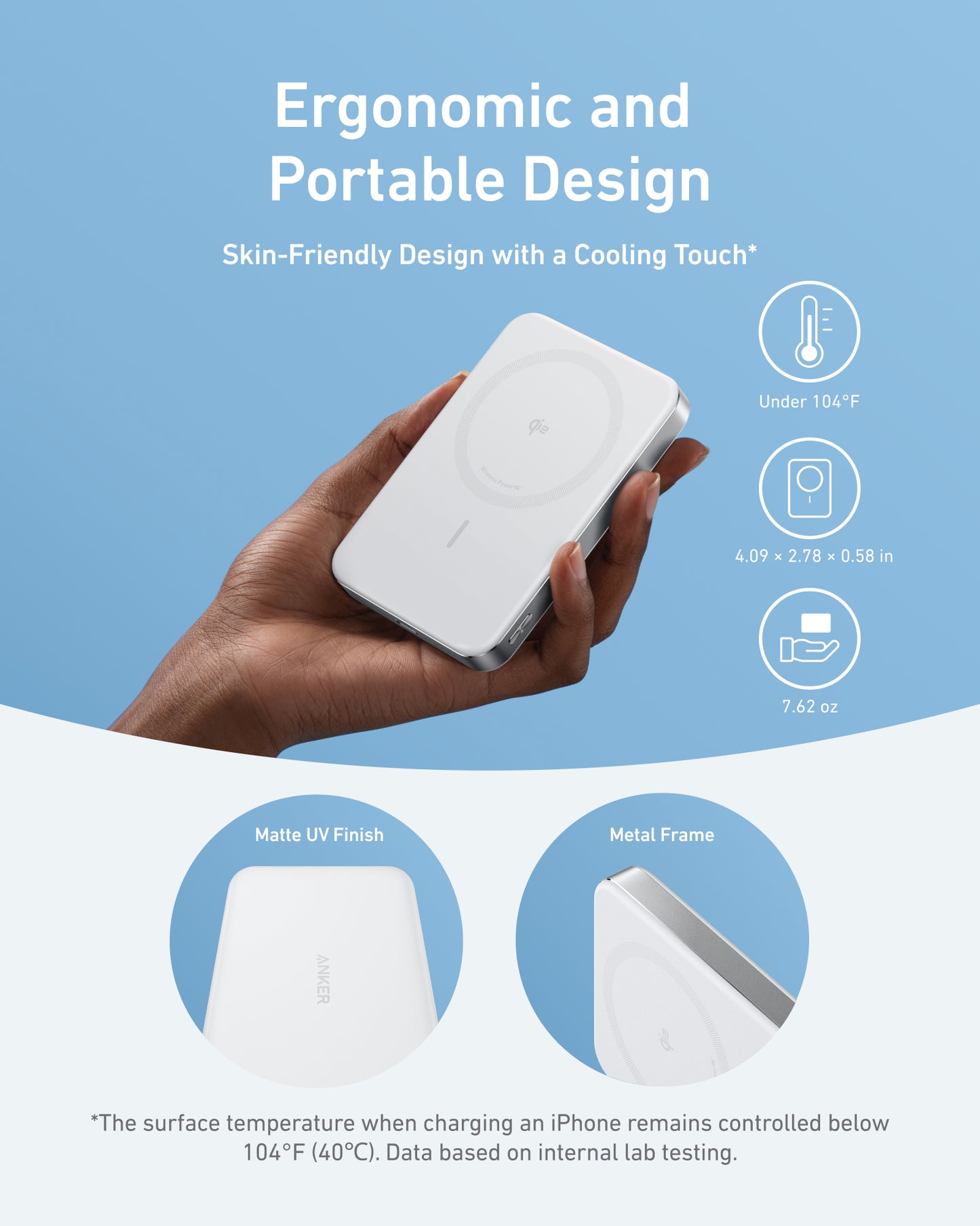 Anker MagGo Power Bank, 10,000mAh Wireless Charger, Ultra-Slim, 15W Fast Charging