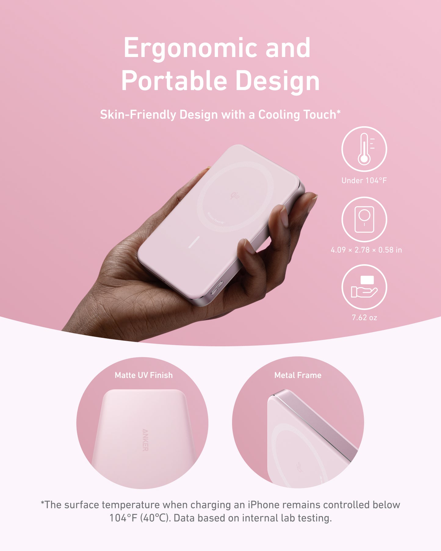 Anker MagGo Power Bank, 10,000mAh Wireless Charger, Ultra-Slim, 15W Fast Charging