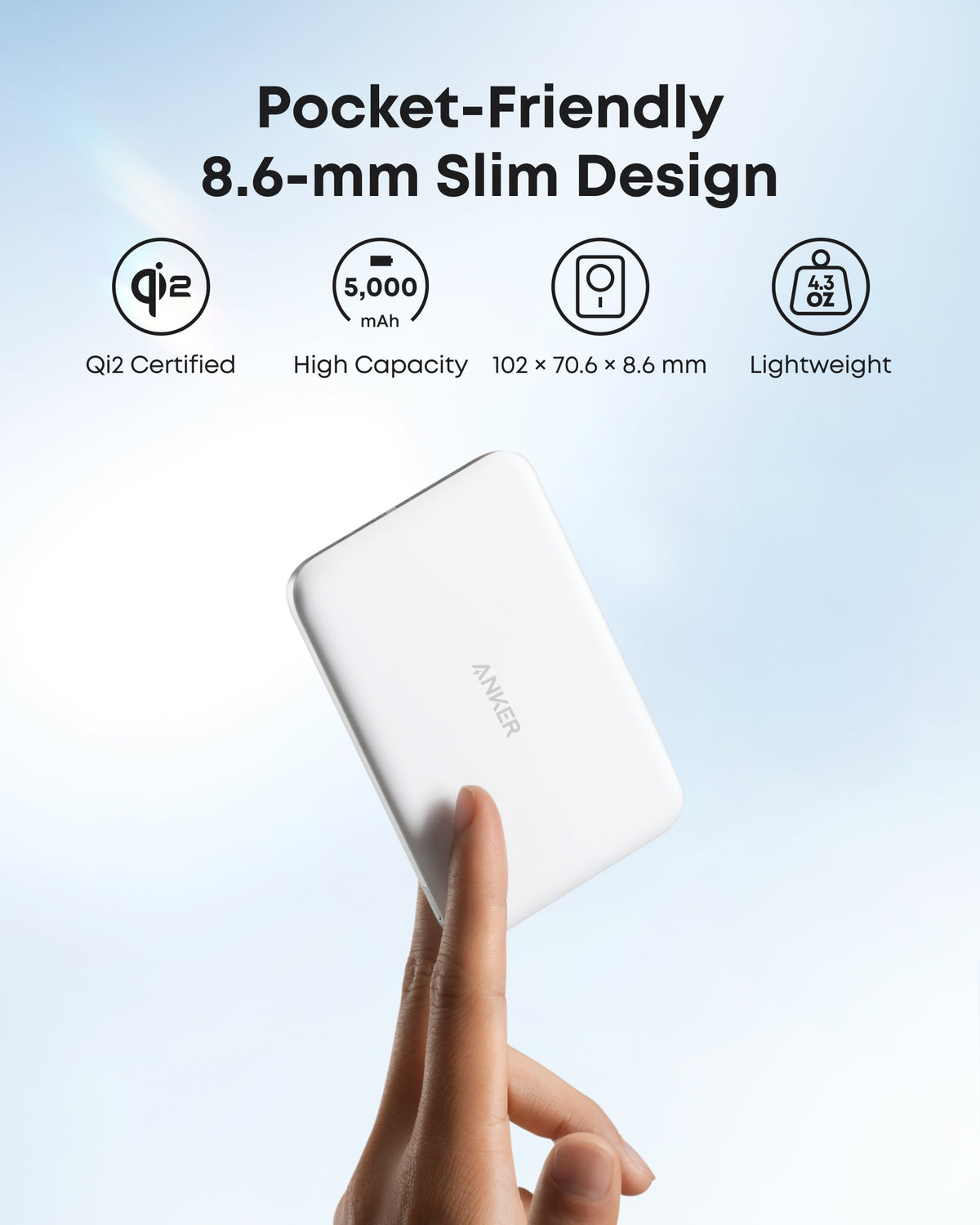 Anker Nano Power Bank (5K, MagGo, Slim)
