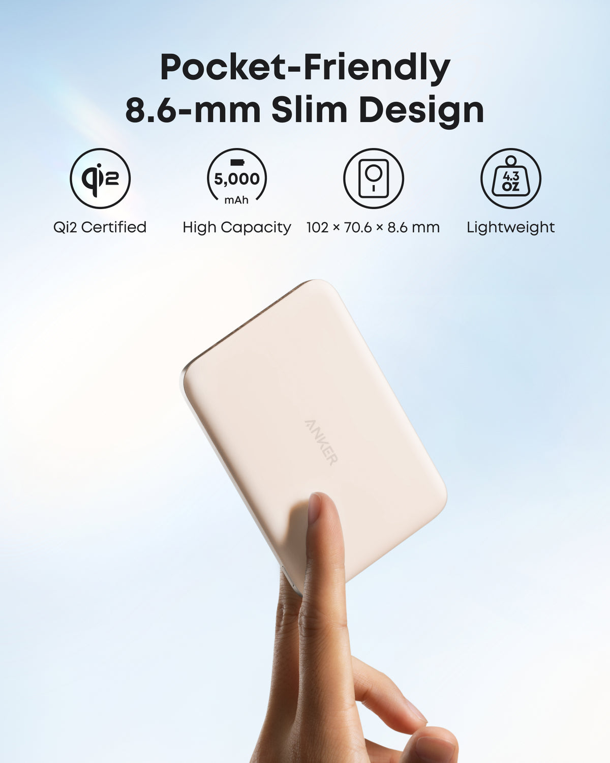 Anker Nano Power Bank (5K, MagGo, Slim)