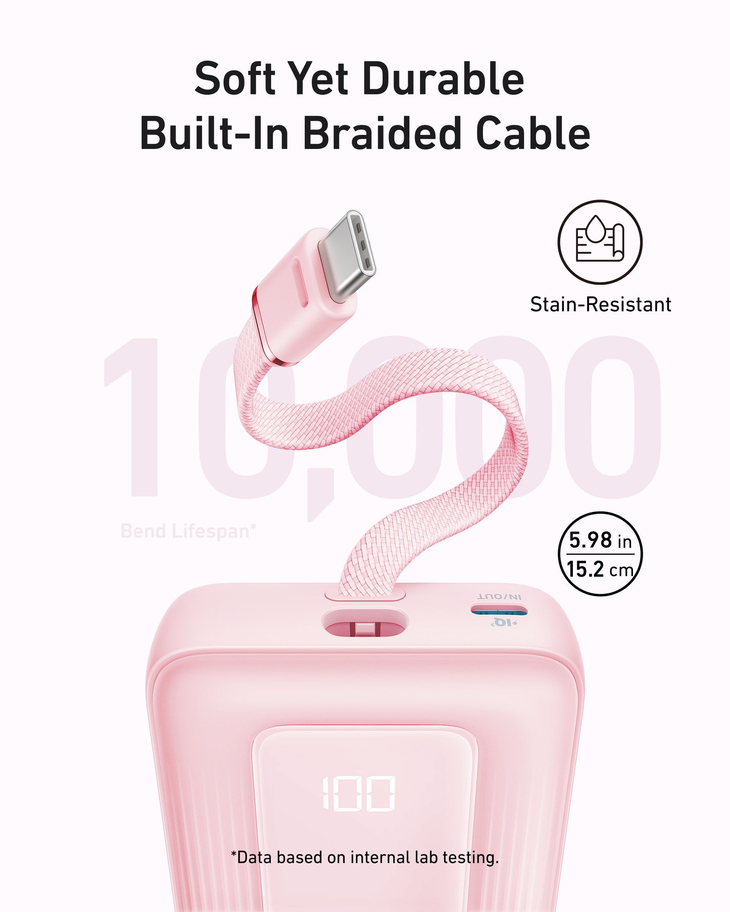 Anker Zolo Power Bank (20K, 30W, Built-In USB-C Cable)
