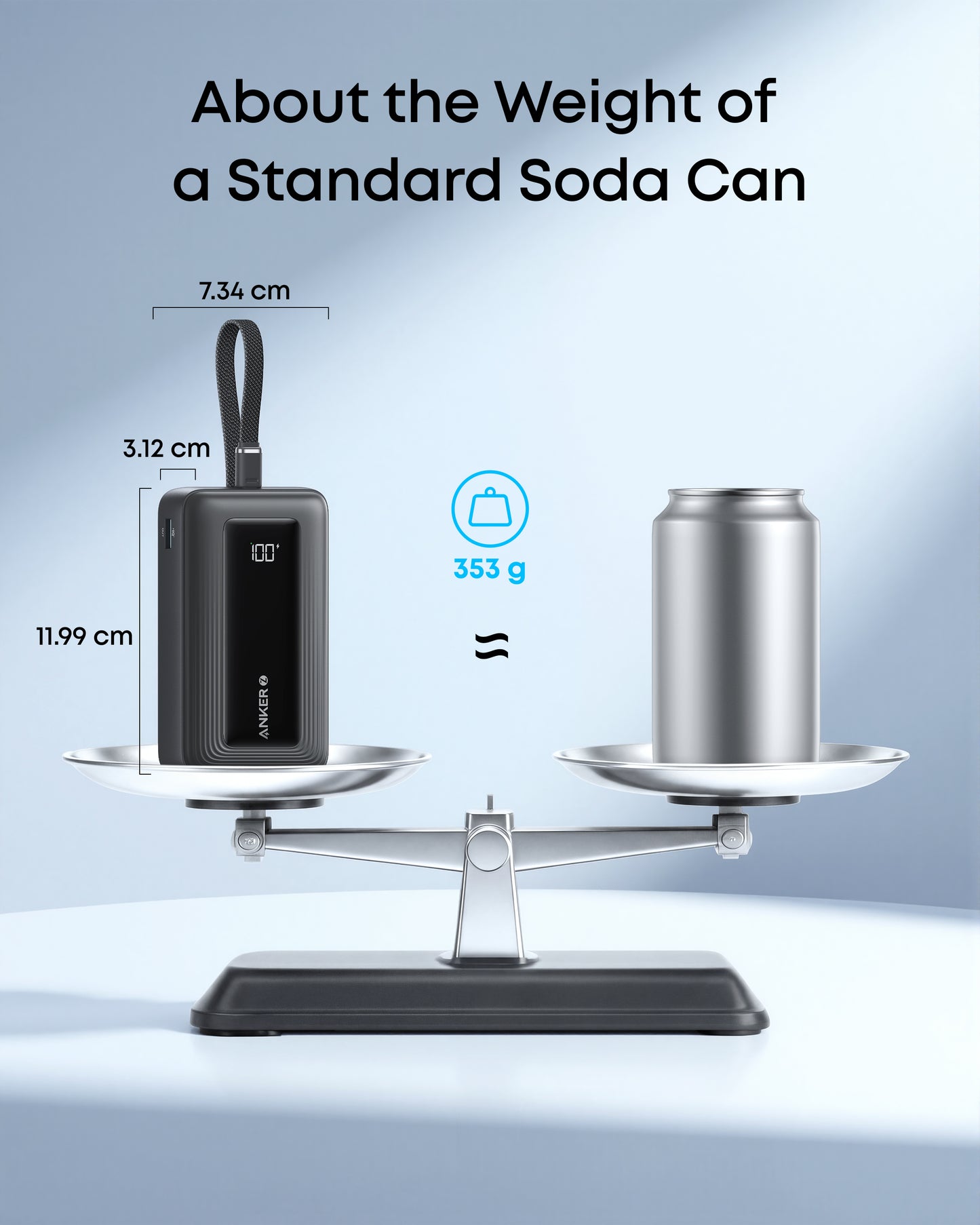 Anker Zolo Power Bank (20K, 30W, Built-In USB-C Cable)