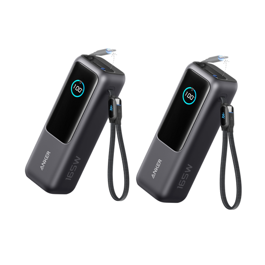 Anker Laptop Power Bank (25K, 165W, Built-In and Retractable Cables) ｜2-Pack