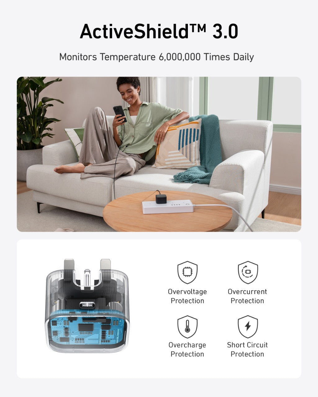 Anker Nano USB-C Wall Charger (30W) and USB-C to USB-C Cable (240W, Upcycled-Braided)