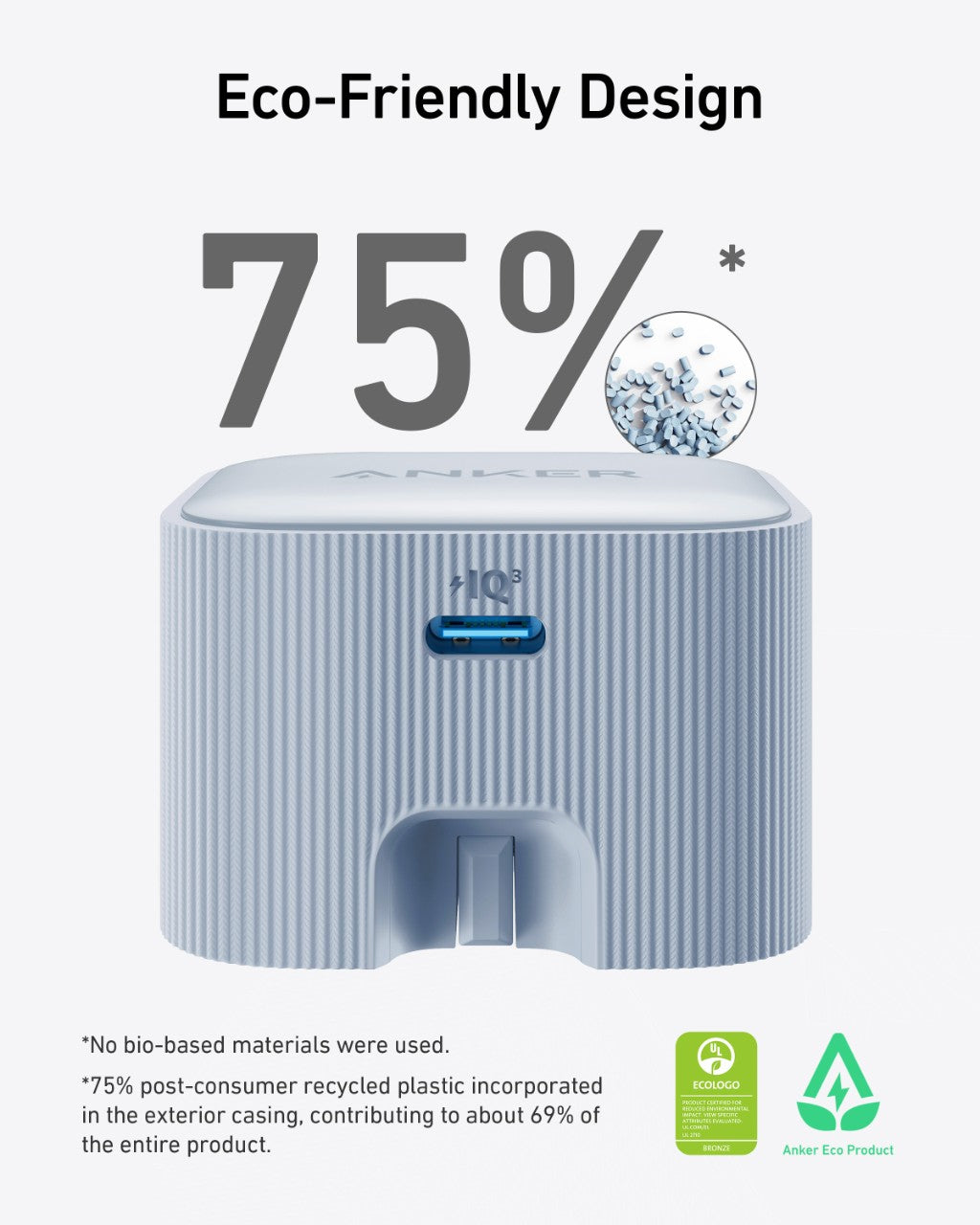 Anker Nano USB-C Wall Charger (30W) and USB-C to USB-C Cable (240W, Upcycled-Braided)