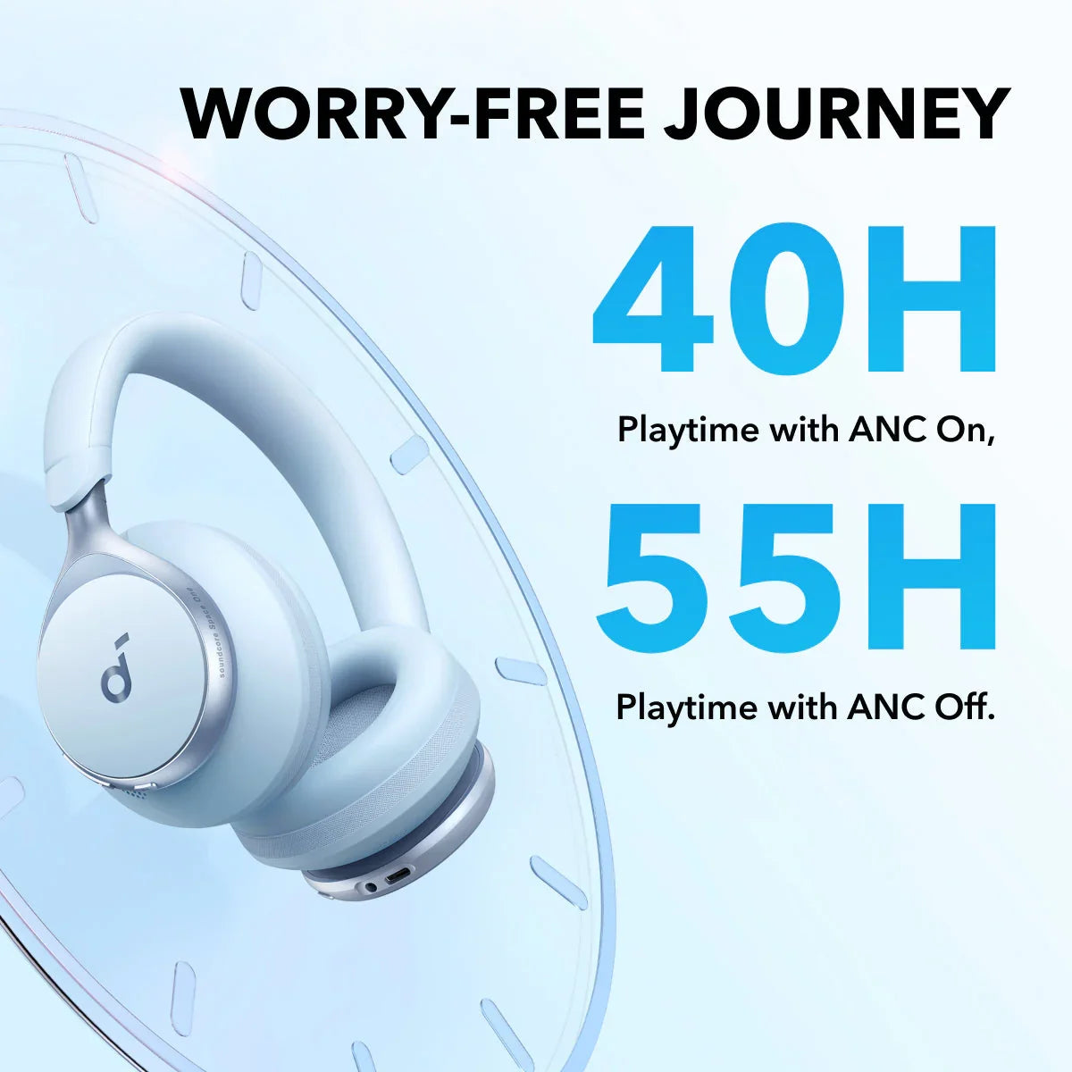 soundcore Space One | Noise Cancelling Headphones, 2X Stronger Voice Reduction