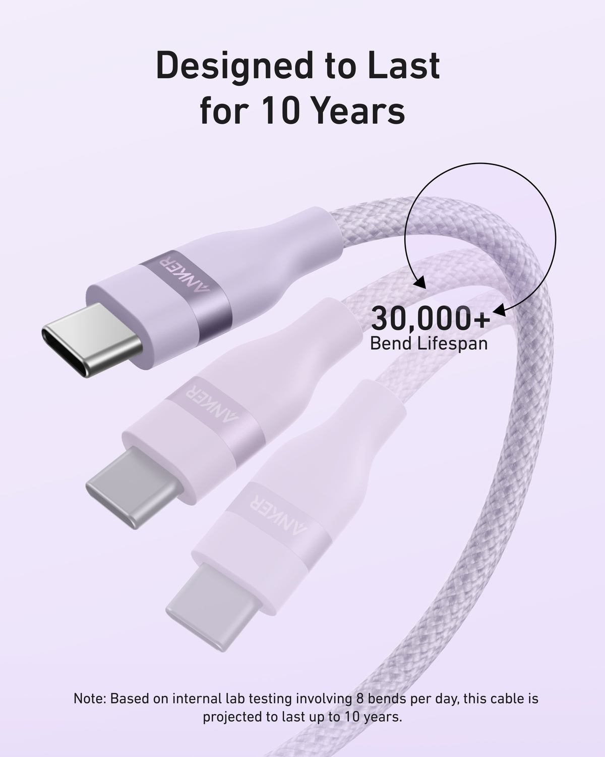 Anker USB-C to USB-C Cable (240W, Upcycled-Braided)