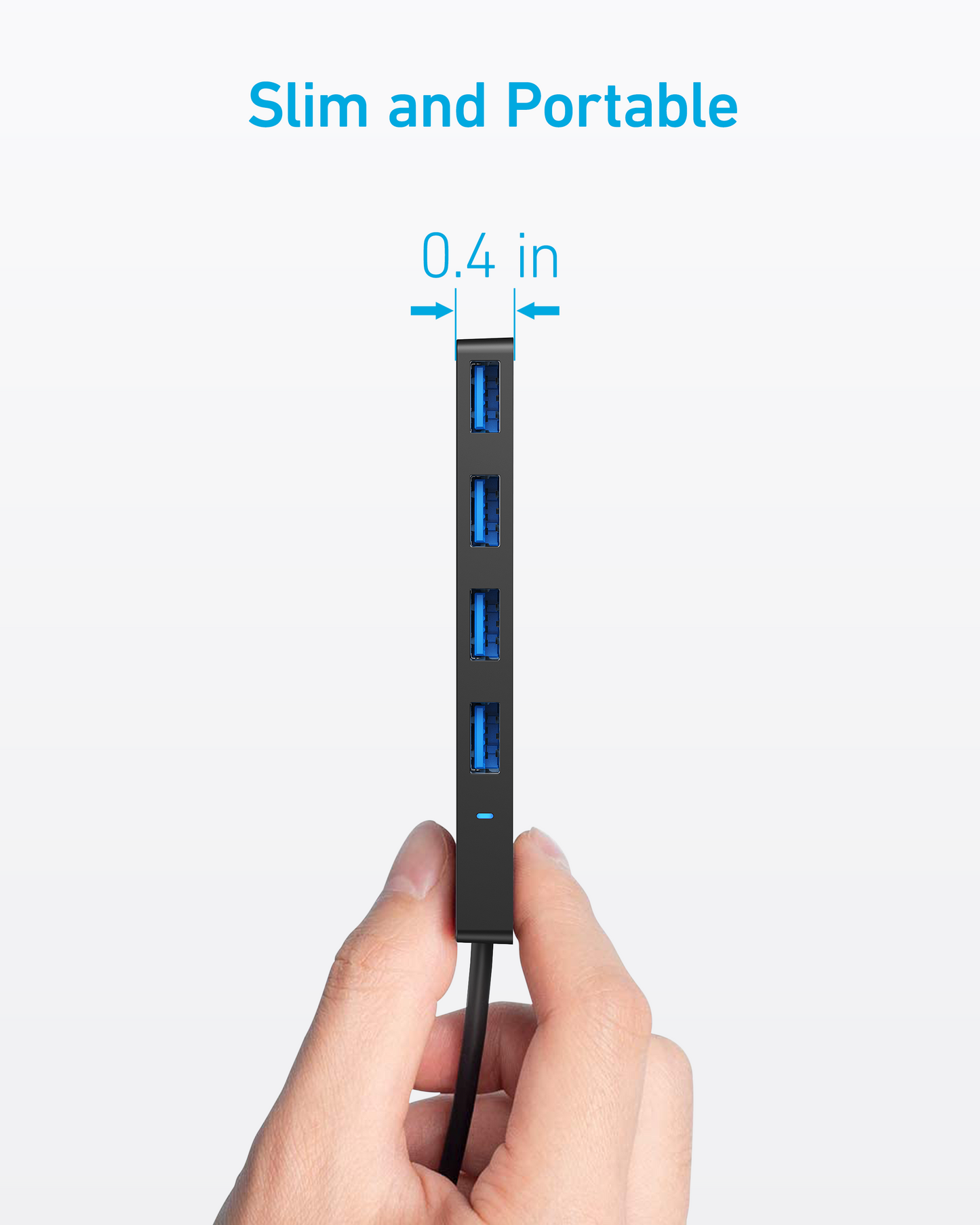 Anker 4-Port USB 3.0 Data Hub, Ultra-Slim 5Gbps USB-C OTG Hub with 2 ft Extended Cable