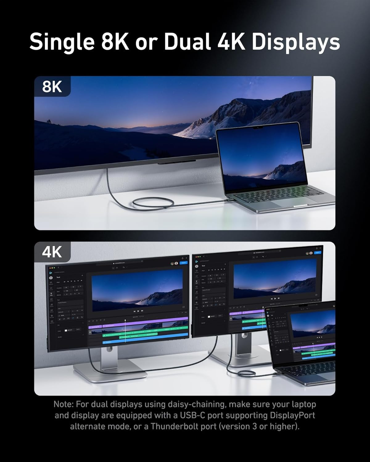 Anker Prime Docking Station (14-in-1, Triple Display, DisplayLink) with DL7400  + Thunderbolt 4 Cable USB C to USB C (3.3 ft, 40Gbps, 240W)