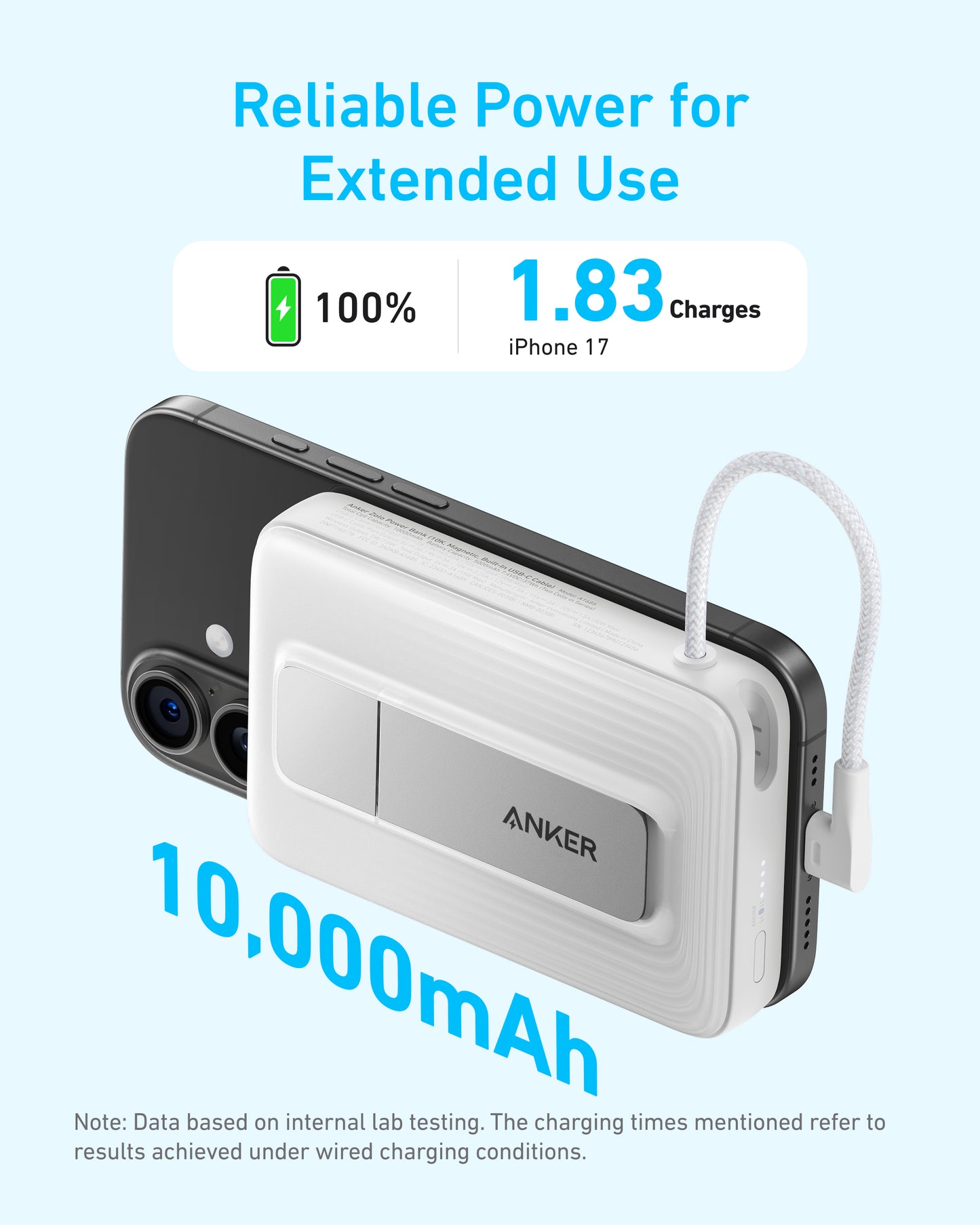 Anker Zolo Magnetic Power Bank, 10K Wireless Charger, 30W Max Fast Charging