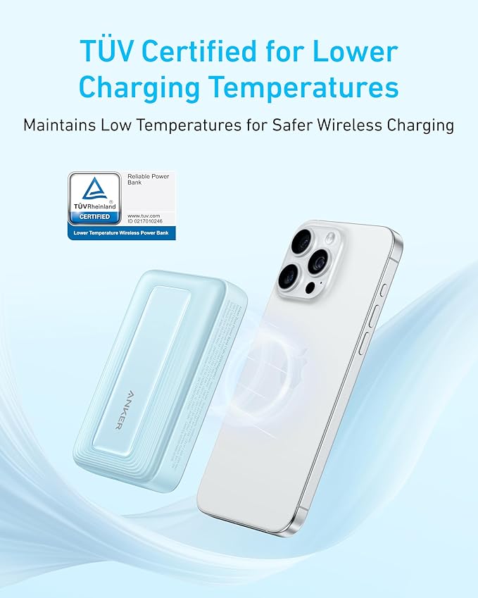 Anker Zolo 10K Magnetic Power Bank, 30W Wireless Charger