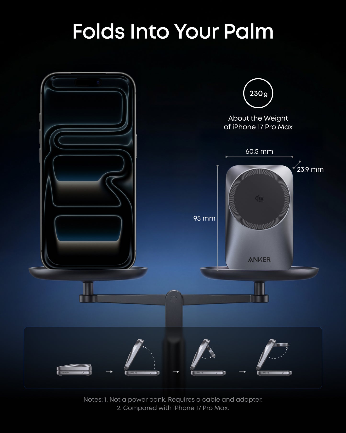 Anker Prime Wireless Charging Station (3-in-1, MagGo, AirCool, Foldable) BOA