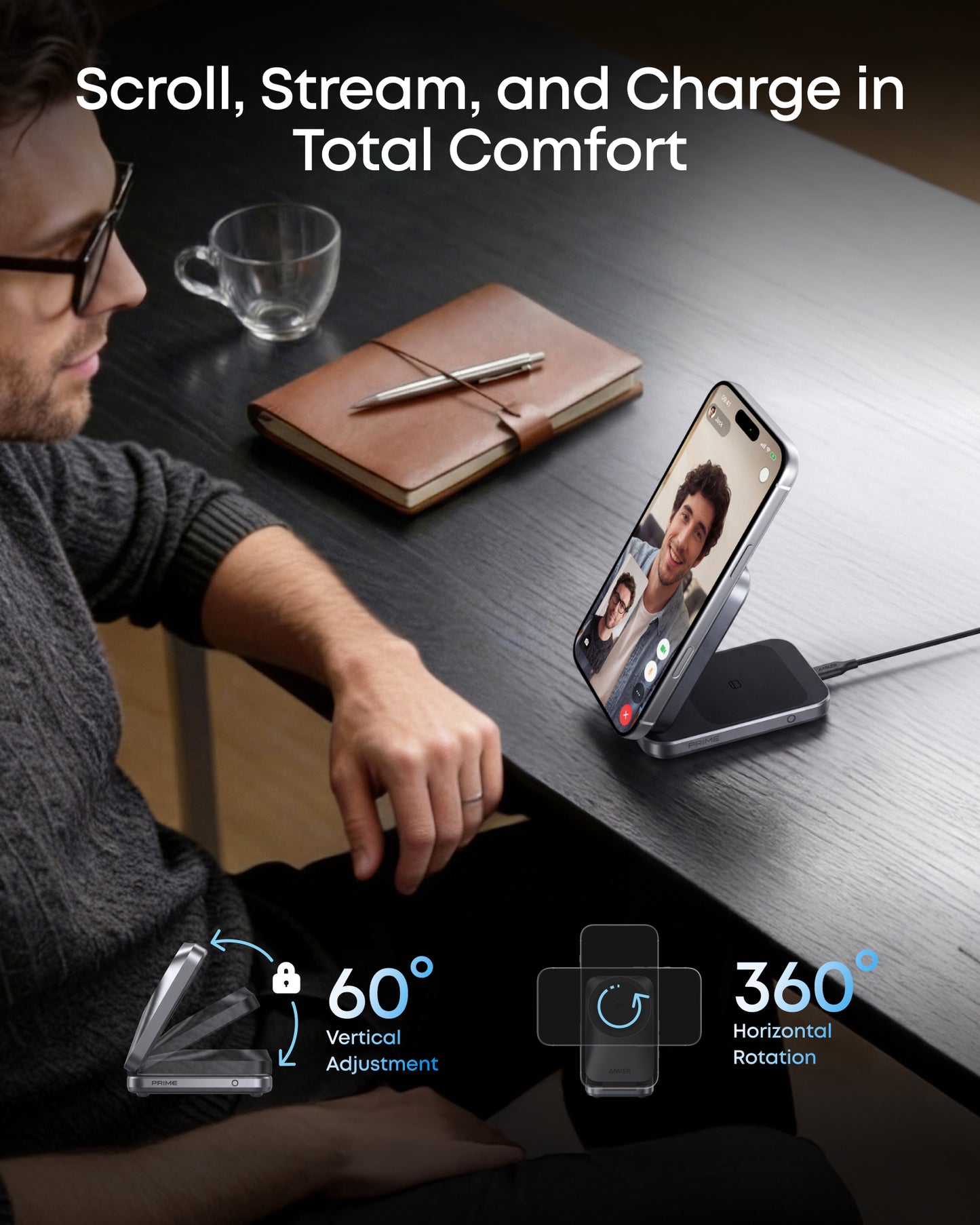 Anker Prime Wireless Charging Station (3-in-1, MagGo, AirCool, Foldable) BOA