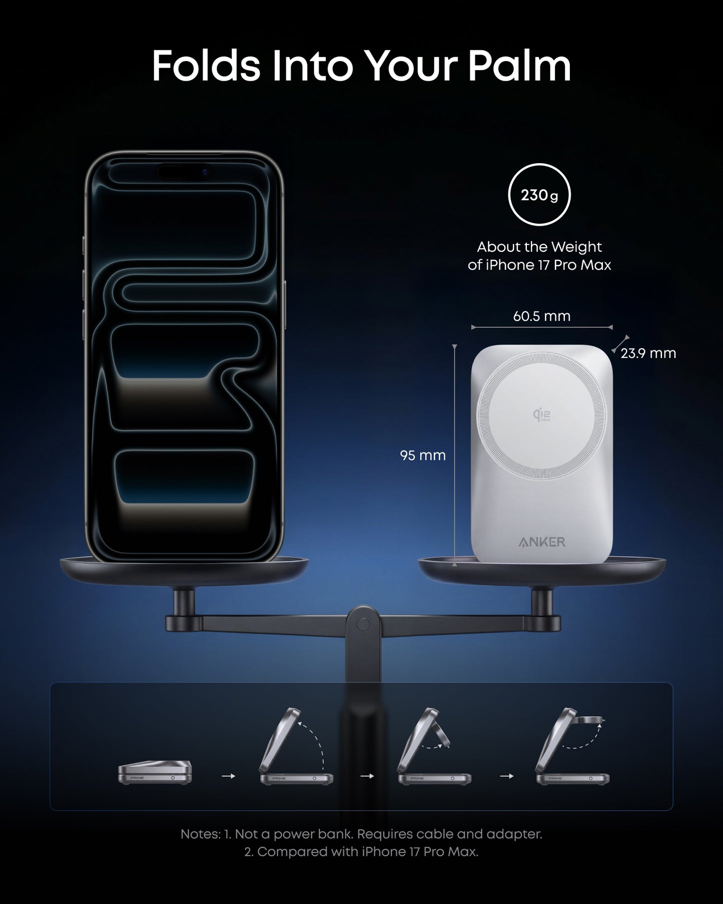 Anker Prime Wireless Charging Station (3-in-1, MagGo, AirCool, Foldable)