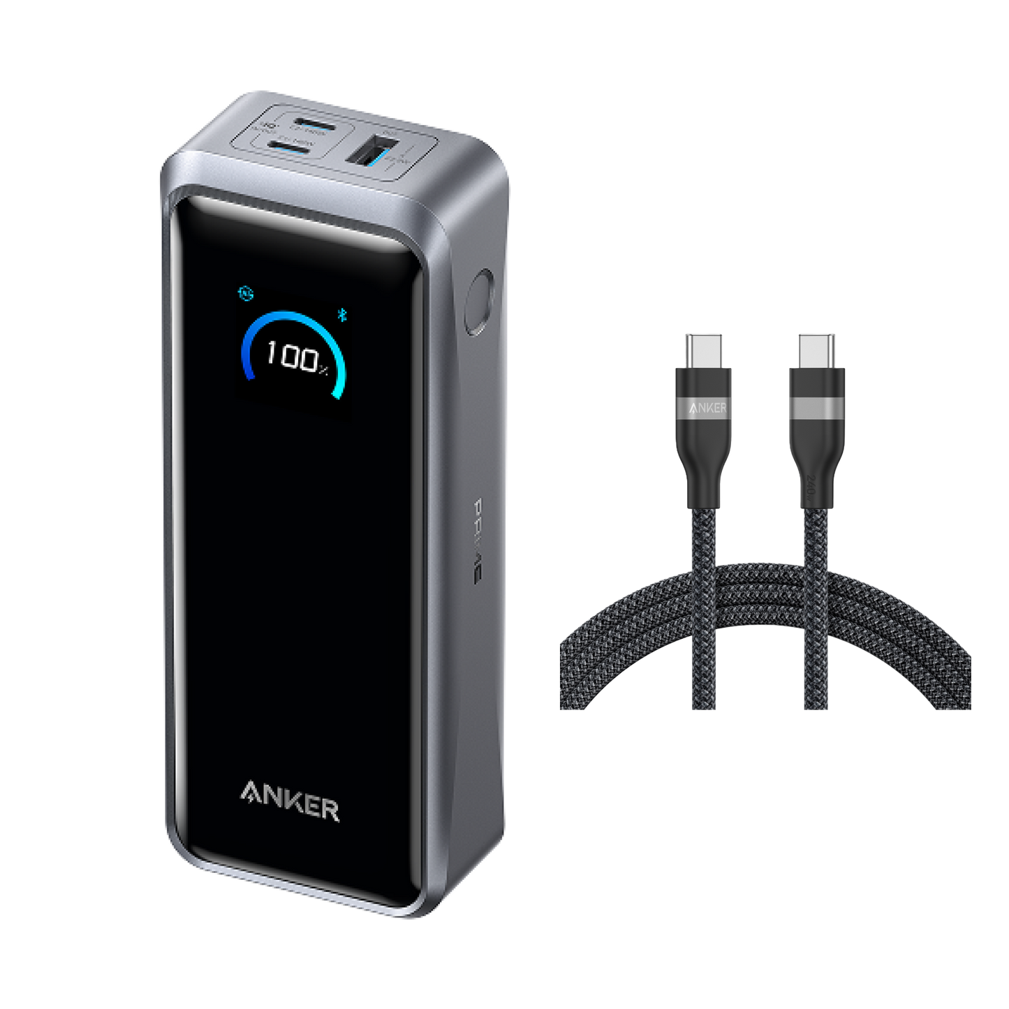 Anker Prime Power Bank (26K, 300W) and USB-C to USB-C Cable (240W, 6ft)