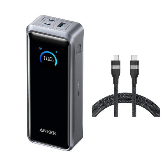 Anker Prime Power Bank (26K, 300W) and USB-C to USB-C Cable (240W, 6ft)