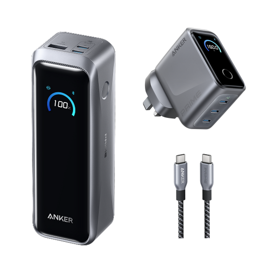 Anker Prime Power Bank (20K, 220W) and Prime Charger (160W, 3 Ports, Smart Display)