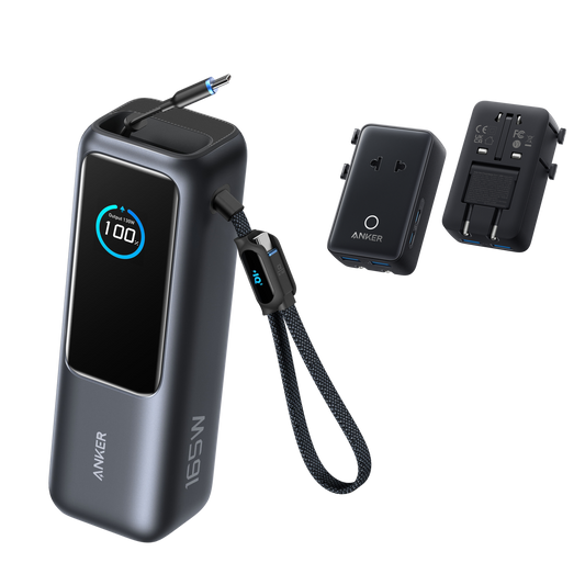 Anker Laptop Power Bank (25K, 165W) + Anker Nano Travel Adapter (5-in-1, 20W)
