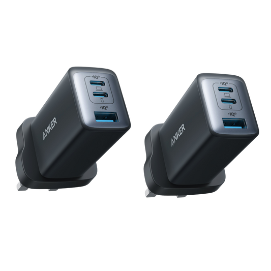 Anker 735 Charger (Nano II 65W), 3-Port Fast Charger Plug ｜2-Pack