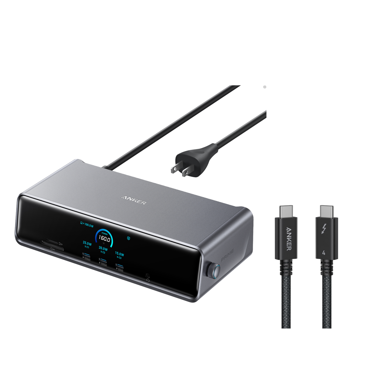 Anker Prime Docking Station (14-in-1, Triple Display, DisplayLink) with DL7400  + Thunderbolt 4 Cable USB C to USB C (3.3 ft, 40Gbps, 240W)